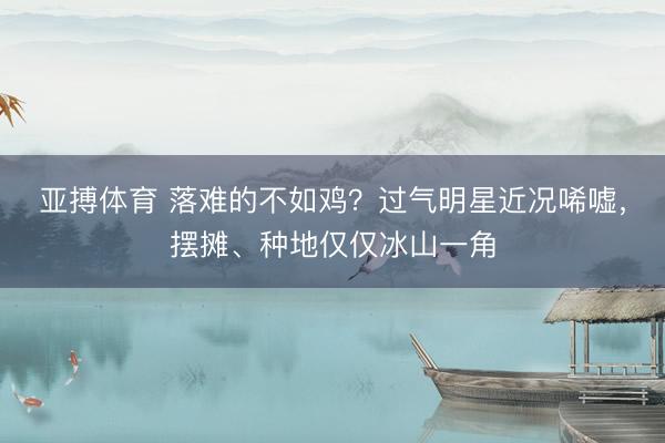 亚搏体育 落难的不如鸡？过气明星近况唏嘘，摆摊、种地仅仅冰山一角