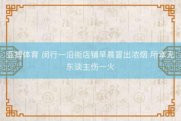 亚搏体育 闵行一沿街店铺早晨冒出浓烟 所幸无东谈主伤一火