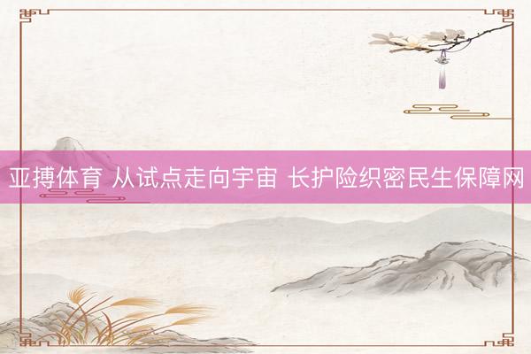亚搏体育 从试点走向宇宙 长护险织密民生保障网