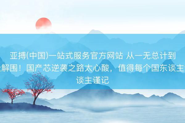 亚搏(中国)一站式服务官方网站 从一无总计到群众解围！国产芯逆袭之路太心酸，值得每个国东谈主谨记