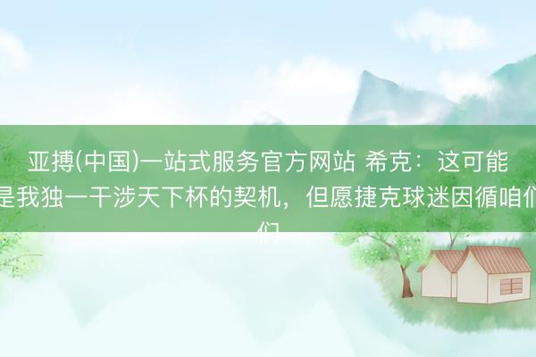 亚搏(中国)一站式服务官方网站 希克：这可能是我独一干涉天下杯的契机，但愿捷克球迷因循咱们